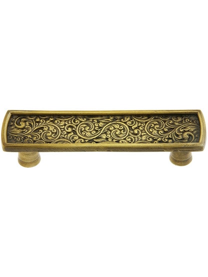 Saddleworth Drawer Pull - 3 inch Center to Center in Antique Brass.